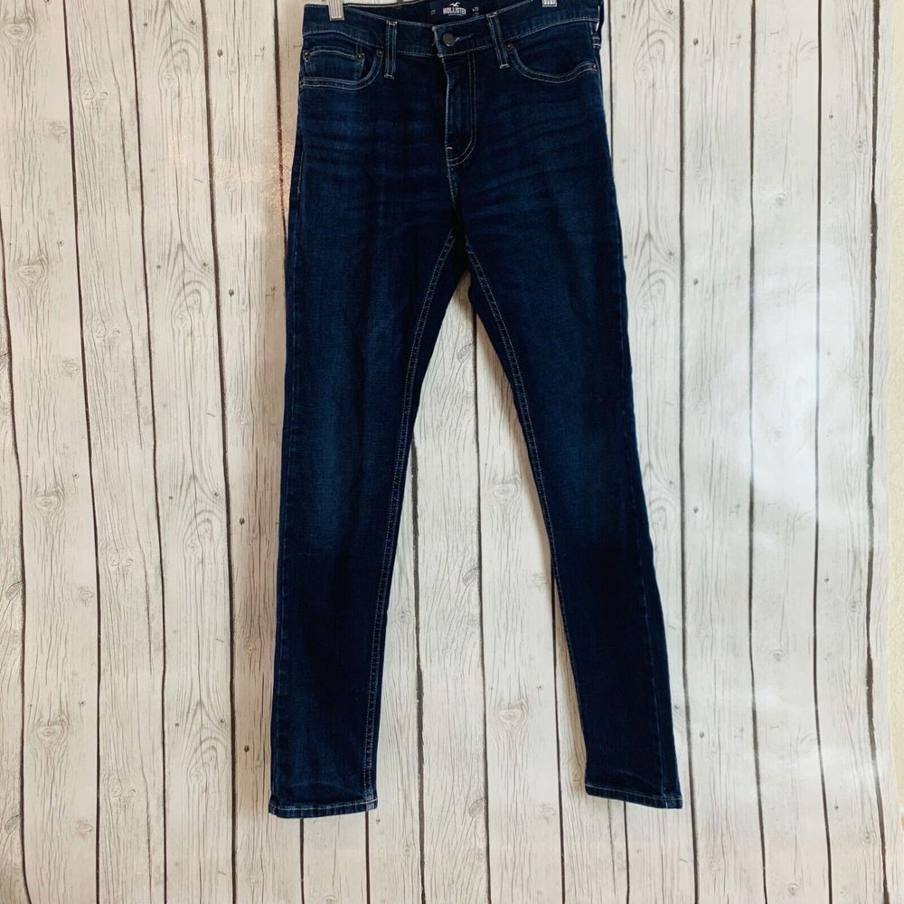 Mens Hollister Epic Flex Skinny Dark Wash Denim Blue Jeans Size W 29 L 32